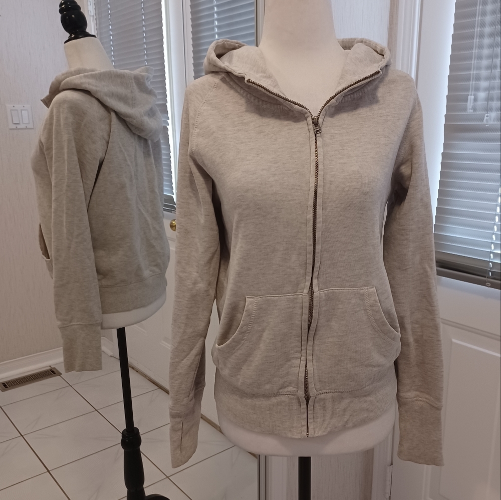 4/$40 Light Gray Zippered Hoodie - Size Medium